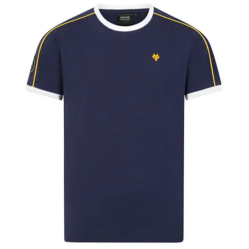 Wolverhampton Wanderers Store | Shop Official Terrace Ringer T-Shirt -Navy Wolves Gear